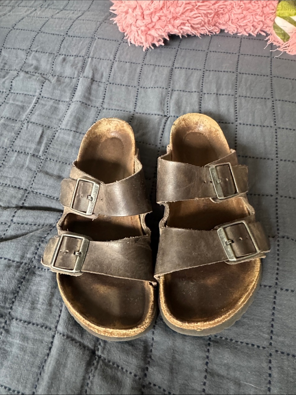 Womens Double-Buckle Comfort Sandals - Brown